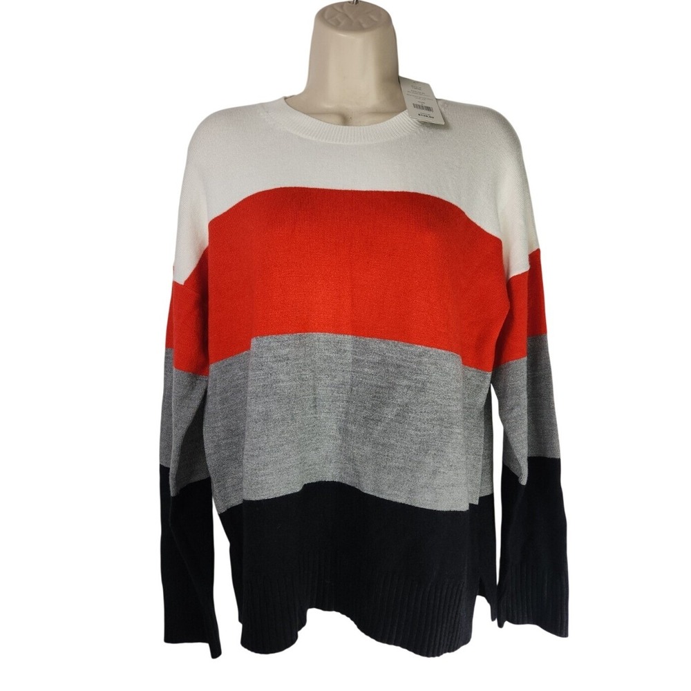 French Connection Sweater Women S Babysoft Stripped Crew $138 ‎ Preppy Academia